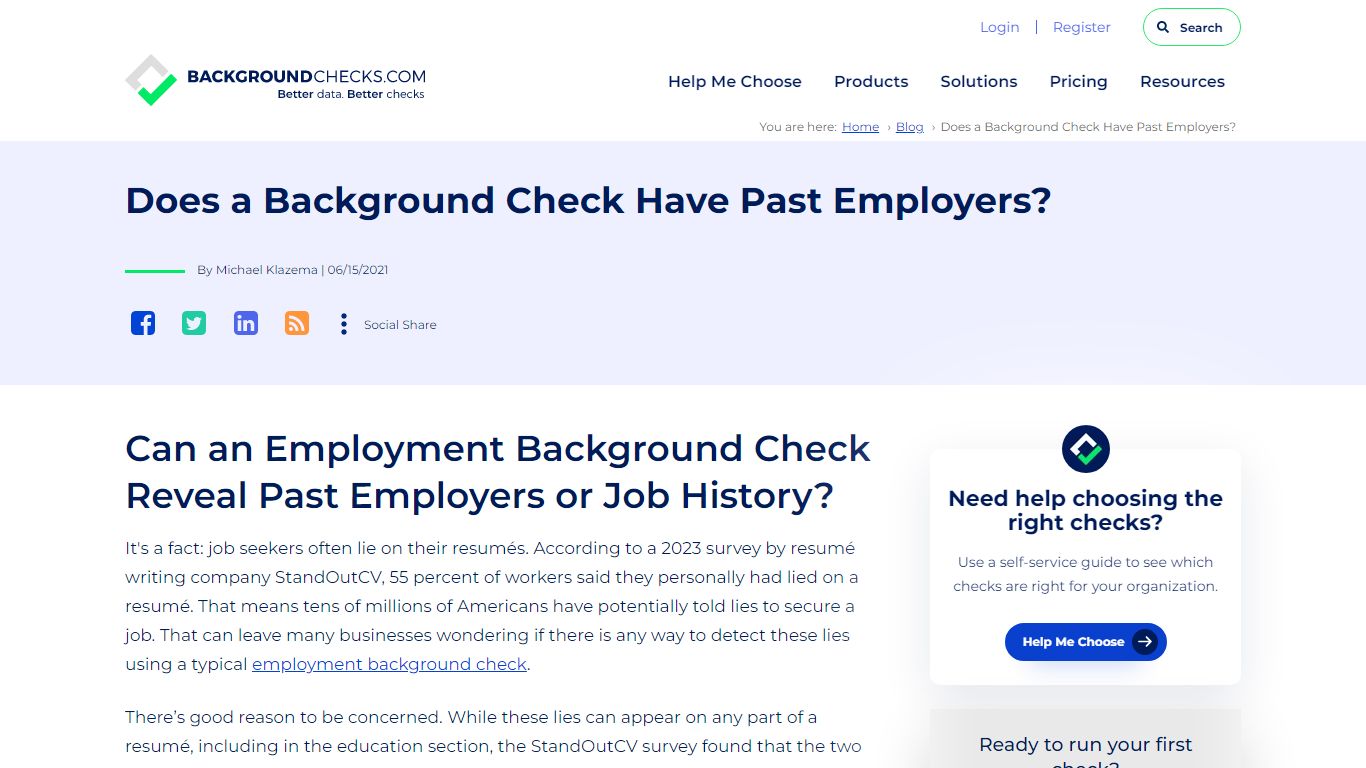 Does a Background Check Have Past Employers On It?